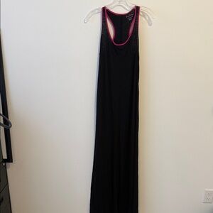 LILLY PULITZER BLACK SLEEVELESS PINK TRIM MAXI DRESS